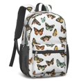 thumbnail image 2 of Butterfly and Brown Orange Pattern 17" School Backpacks for Teens,Waterproof Oxford Fabric,S-Shape Padded Straps for School,Travel,Hiking,Camping, 2 of 6