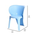 thumbnail image 5 of Fyna 16 Inch Kids Chair with Curved Back- Set of 4- Elephant Trunk Design- Blue, 5 of 5