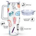 thumbnail image 3 of 40oz Funny Nurse Life Stainless Steel Flip Straw Tumbler Spill Proof Travel Cup Double Wall Vacuum Insulated Coffee Mug with Handle, 3 of 6