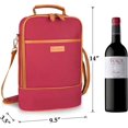 thumbnail image 6 of Tirrinia Insulated 2 Bottle Wine Carrier Tote Cooler Bag for Travel Picnic Padded Champagne Glass, 6 of 8