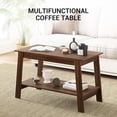 thumbnail image 5 of 31.5 Inch Coffee Table with 2-Tier Storage – Modern Industrial Farmhouse Coffee Table for Living Room,Compact Durable MDF & Particle Board, Easy Assembly, Black Center Table for Living Room or Office, 5 of 7