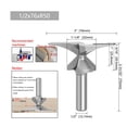 thumbnail image 2 of 1PC 1/4 Handle 1/2 Handle Arc Integrated Knife 2 Edges, 3 Edges With Seams Woodworking Milling Cutter Cutting Tool ,Easy to Use, 2 of 7