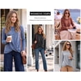 thumbnail image 5 of OALUXE Long Sleeve Shirts for Women Dressy Casual Tunic Tops Crewneck Front Twist Blouses, 5 of 7