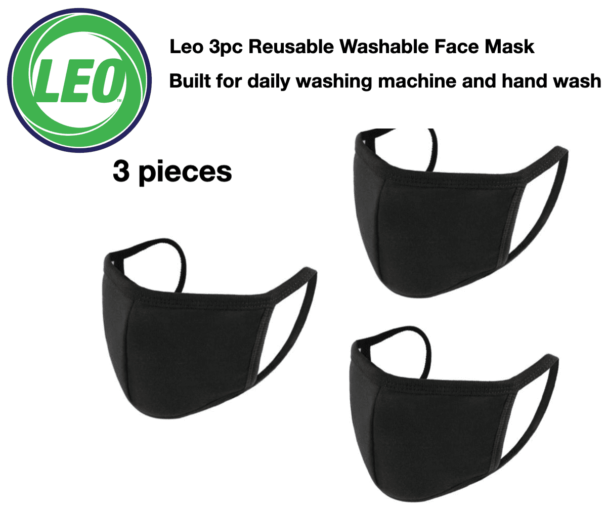 Leo 3pc Washable Reusable Cloth Face Cover