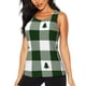 thumbnail image 1 of Fotbe Green White Lumberjack Plaid Blusas Sin Mangas para Mujer – Estilo Casual, Corte Suelto, Slim-Fit, Cuello Redondo Deportivo, Tops de Verano para Gimnasio y Yoga-Medium, 1 of 7