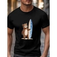 thumbnail image 3 of Men's T-Shirt,Short Sleeve Tee Shirt Casual Tops Brown Bear Crew Neck T Shirts for Men, 3 of 8