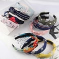 thumbnail image 4 of UBIUO 10 pcs Bow Knot Headband Floral Twist Turban Headband Cross Knot Wide Headbands Bandana Hair Accessories for Women10 Colors, 4 of 4