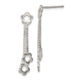 thumbnail image 1 of 925 Sterling Silver Flower Drop Dangle Earrings Gardening, 1 of 6