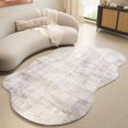thumbnail image 1 of Area Rug, Irregular Shaped Rug for Living Room, Washable Rug, Non Slip Floor Carpet, Low Pile Soft Rug for Bedroom Dining Room Abstract Minimalist Carpets for Home Decoration, Bedside Rug(White,63x91i, 1 of 7