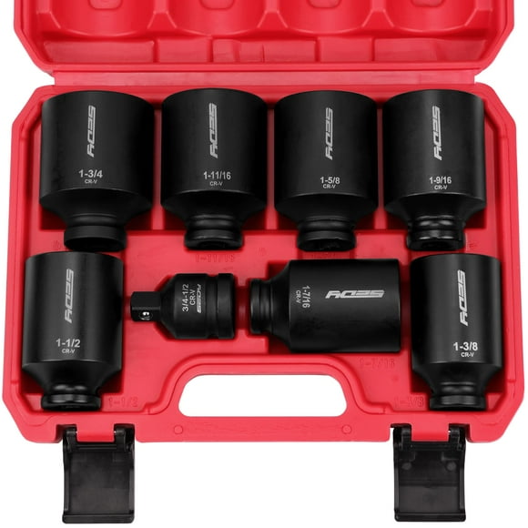 Juego de enchufes SEDY SAE Deep Impact Drive de 8 piezas de 1/2 pulgada