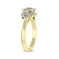 thumbnail image 4 of 2 Carat IGI Certified Oval Shape Lab Grown Diamond Engagement Ring | 14K Yellow Gold | Swirl Three Stone Halo Diamond Engagement Ring | FG-VS1-VS2 Quality | Friendly Diamonds, 4 of 5