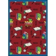 thumbnail image 2 of Joy Carpet Kid Essentials Language and Literacy Bookworm Rug Rectangle Red 3'10" x 5'4", 2 of 2