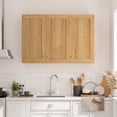 thumbnail image 5 of Joyyskill Large Wall Cabinets Laundry Room Wall Mounted Medicine Cabinet with 3 Door and Shelves Floating Cupboard Kitchen Organizers Pantry Cabinets, Natural Oak, 5 of 7