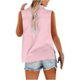 thumbnail image 4 of Aricy Women Button Down Linen Tank Tops Sleeveless Shirts Dressy Roll Up Summer Lapel Neck Elegant Vests Casual Work Loose Vests Casual Tunic T Shirts Tees, 4 of 5
