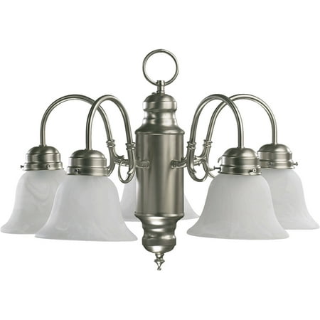 

Chandeliers 5 Light With Satin Nickel Finish Medium Base Bulbs 20 inch 500 Watts