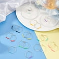 thumbnail image 5 of 1 Set 18K Gold Wine Glass Charm Rings 20pcs 10 Colors Beading Hoop with Colorful Rubber Stainless Steel Wine Charms Open Hoops for Women Jewelry Making Birthday Party Favor Christmas Decor, 5 of 6