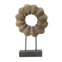A&B Home Textured Wooden Ring Statue with Base 16.5" x 5.1" x 26.4"
