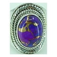 thumbnail image 4 of Navya Craft Purple Copper Turquoise 925 Sterling Silver Handmade Women Statement Ring Size 7.5, 4 of 6