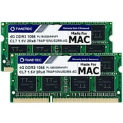 Timetec Timetec 8Gb Kit(2X4Gb) Compatible For Apple Ddr3 1067Mhz / 1066Mhz Pc3-8500 Cl7 For Mac Book, Mac Book Pro, Imac, Mac Mini (Late 2008, Early/Mid/Late 2009, Mid 2010) Sodimm Memory Mac Ram Upg