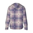 thumbnail image 3 of Daiia Purple Floral Gingham Check Plaid UPF 50+ Sun Protection Hoodie Jacket Lightweight Long Sleeve Sun Shirt for Women Men with Pocket Hiking Outdoor-X-Large, 3 of 9