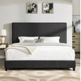 thumbnail image 3 of King Bed Frame, King Size Bed Frame,King Size Charcoal Grey Upholstered Platform Bed, 3 of 17