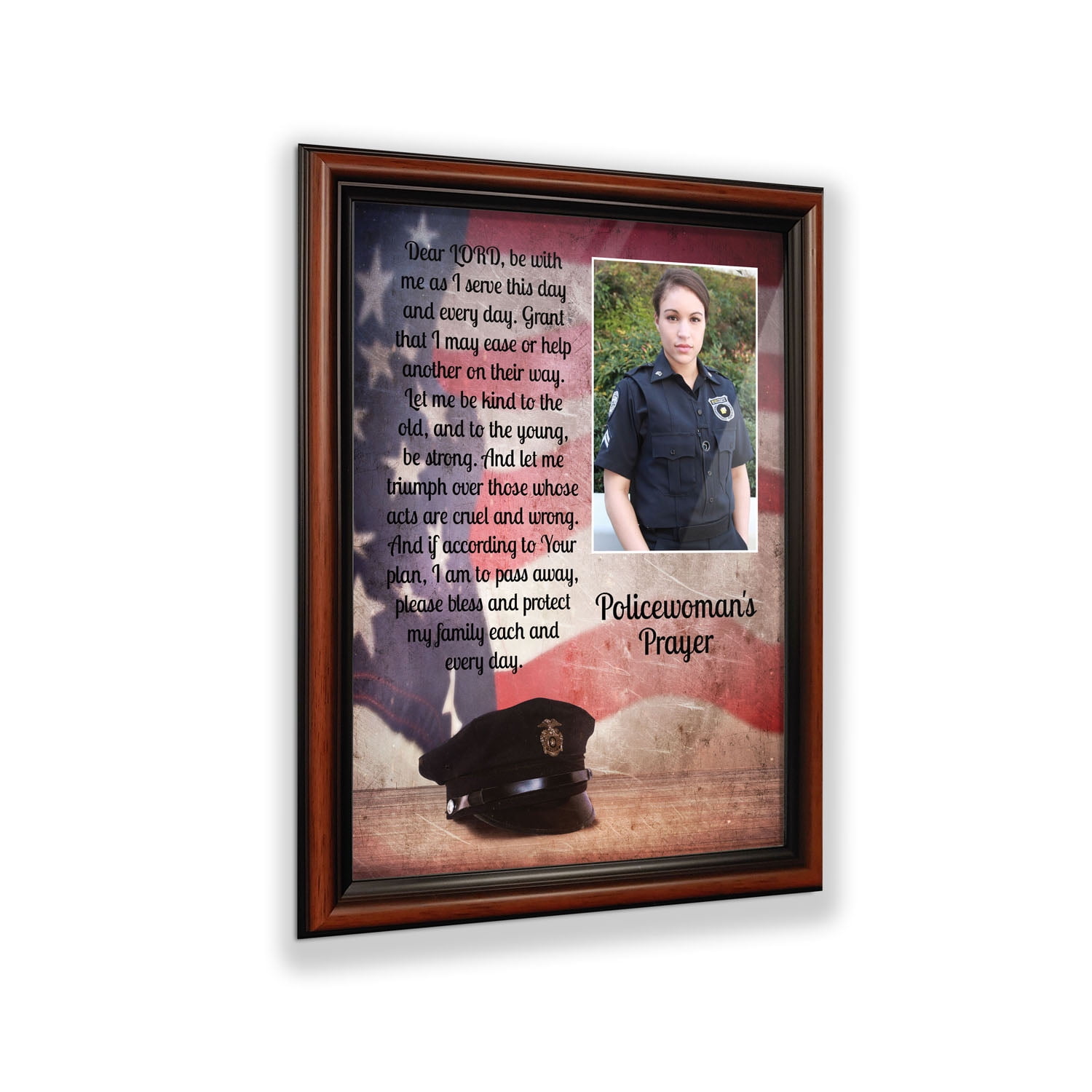 Policewoman's Prayer, Police Officer Gifts for Women, Police Woman Framed Poem, 5037W