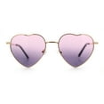 thumbnail image 4 of Iconic Cute Womens Heart Shape Simple Metal Rim Lolita Sunglasses Gold - Pink Purple, 4 of 8