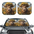 thumbnail image 2 of Fotbe Cute Cow Sunflower Crown A Juego de 2 Piezas de Parasoles para Parabrisas | Bloqueador Solar para Auto | Accesorios Plegables para Protección Solar Interior-Large, 2 of 6