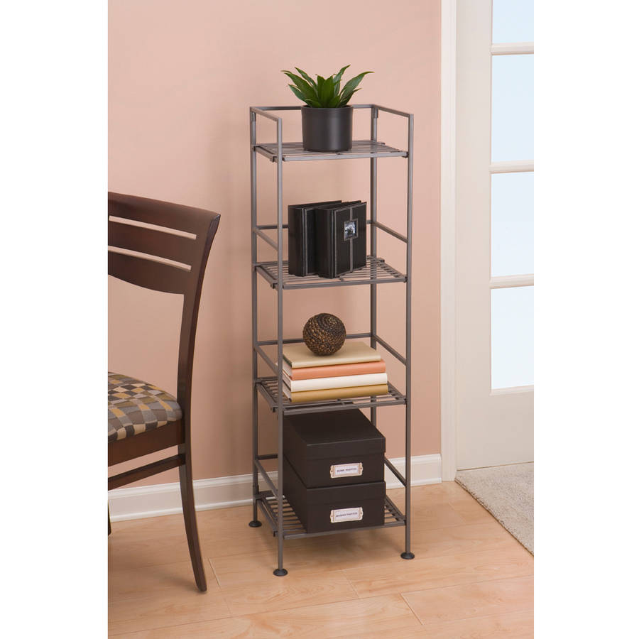 4-Tier Iron Tower Shelving, Pewter 11.3"D x 13"W x 44.3"H by Seville Classics - image 4 of 8