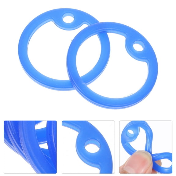 Pretyzoom 15Pcs Blue Flexible Silicone Pet Tag Silencers Noise Reduction Dog Supplies