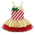thumbnail image 3 of YONGHS Kids Girls Christmas Candy Cane Dress Metallic Tutu Dancewear 4-16, 3 of 7