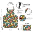 thumbnail image 3 of Pioneer Flower Floral Print Pattern Cotton Linen Apron with Pockets, Waterproof Adjustable, 33x27 Inch for Kitchen, Gardening, BBQ, Salon, 3 of 6