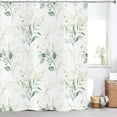 thumbnail image 2 of Eucalyptus Leaf Shower Curtains, Weighted Bottom Sage Green Watercolor Botanical Plants with Gold Branches Spring Fabric Bathroom Curtain Waterproof Washable 12 Hooks,72''''x84'''' (GCI-10193), 2 of 6