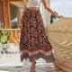 thumbnail image 5 of Faldas de estilo bohemio con cintura elástica y volantes fruncidos con botones de encaje informales con estampado de moda para mujer Wmkox8yi FGJ1934, 5 of 9