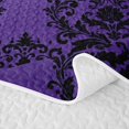 thumbnail image 5 of Erosebridal Purple Vintage Damask Bed Spread Queen for Women Girls, Mandala Boho Floral Queen Coverlet Set, 3-Piece, 5 of 7