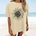 thumbnail image 2 of Zylarhe Womens Summer Tops Oversized Sunflower Graphic T Shirt for Women Casual Loose Fit Trendy Summer Tee Inspirational Floral Tops, 2 of 4