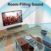 2 in 1 Separable Sound Bars for TV, Bluetooth 5.0 Surround Sound System for TV Wireless Connect, 37 Inch Soundbar for Home Theater, ARC/Optical/USB Cables & Remote TV Speakers, Wall Mountable