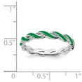 thumbnail image 5 of 925 Sterling Silver Stackable Expressions Green Enamel Ring Size: 10; for Adults and Teens; for Women and Men, 5 of 5