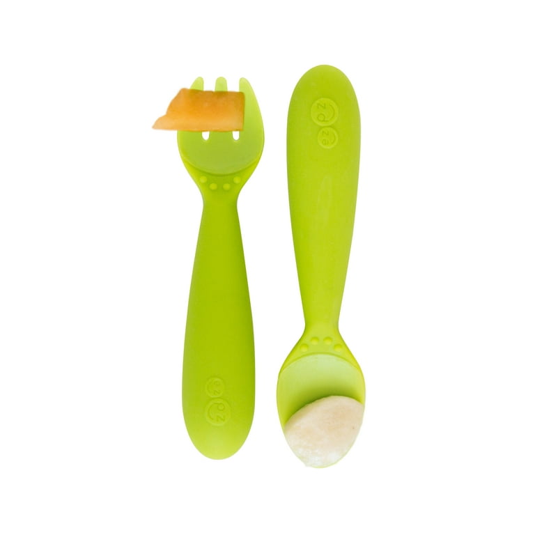 Ezpz Mini Utensils (Fork & Spoon in Lime) - 100% BPA Free Fork and Spoon  for Toddlers First Foods + Self-Feeding - Designed by a Pediatric Feeding  Specialist - 12 Months+ 