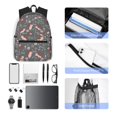 thumbnail image 6 of Daiia Hedgehogs and Flowers1 School Backpack for Men Women, Unisex Large Waterproof Bookbag Schoolbag Casual Daypack for High School/College/Teens/Travel/Work Black, 6 of 8