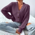 thumbnail image 6 of Purcolt Women's Chunky Knit Open Front Cardigan Sweaters V Neck Button Down Loose Short Cardigan Fall Outerwear Coats, 6 of 6