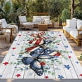 thumbnail image 3 of Outdoor Rug 6x9 ft Patriotic Butterfly 4th of July Waterproof Outdoor Patio Rug Mat Non Slip Outside Area Rugs Carpet for RV,Camping,Porch,Deck,Pool,Balconybackyard,Red Blue Stars Eucalyptus, 3 of 9