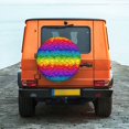 thumbnail image 6 of Naloa Bright Rainbow PVC Leather Spare Tire Wheel Cover Spare Tire Cover, for Car Truck SUV Camper Trailer Universal Fit(14-17in)-15 inch, 6 of 6