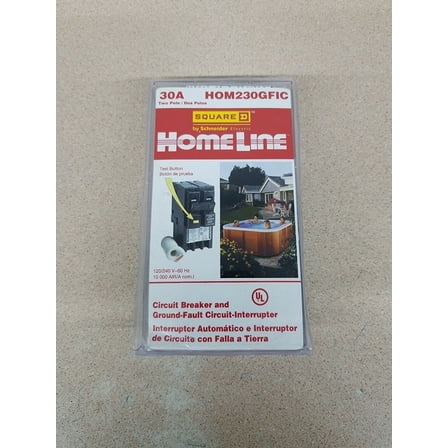 1 Pc of HOMELINE HOM230GFIC 30A 2 Pole GFIC Circuit Breaker