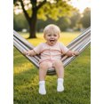 thumbnail image 3 of BemeyourBBs Newborn Baby Girl Summer Clothes Knit One Piece Romper Outfits Infant Crew Neck Short Sleeve Snap Button Knit Jumpsuit, 3 of 9