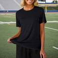 thumbnail image 2 of DHFJKG Womens Workout Tops Short Sleeve Athletic Running Shirts Breathable Solid Color Loose Fit Basic Tee For Yoga Gym Sports Stylish Top, 2 of 5