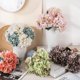thumbnail image 5 of Mini hortensia de una sola rama, flores artificiales de seda con tallos para decoración del hogar y bodas., 5 of 7
