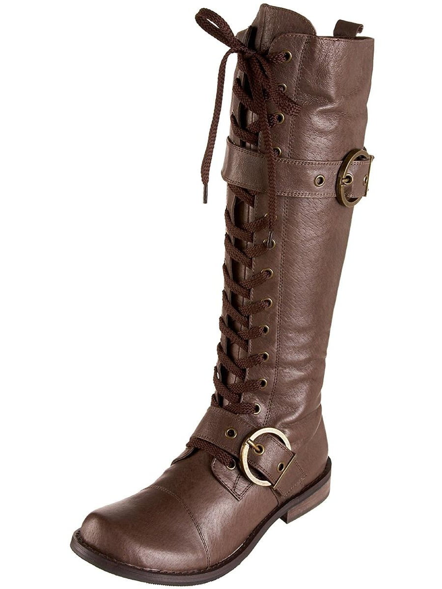 women's lace up tall boots