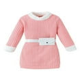 thumbnail image 1 of EASTIN Filles Rose à Manches Longues Robe de Câble en Peluche avec Sac de Ceinture Blanc, 1 of 9