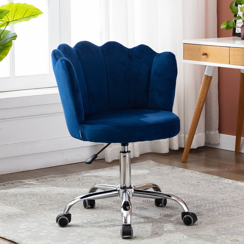 Details about   Office Chairs Swivel Velvet Tufted Height Adjustable Living Room Desk Chair Blue 
